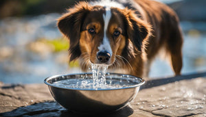 chien buvant de l'eau pure pour se débarrasser de la déshydratation