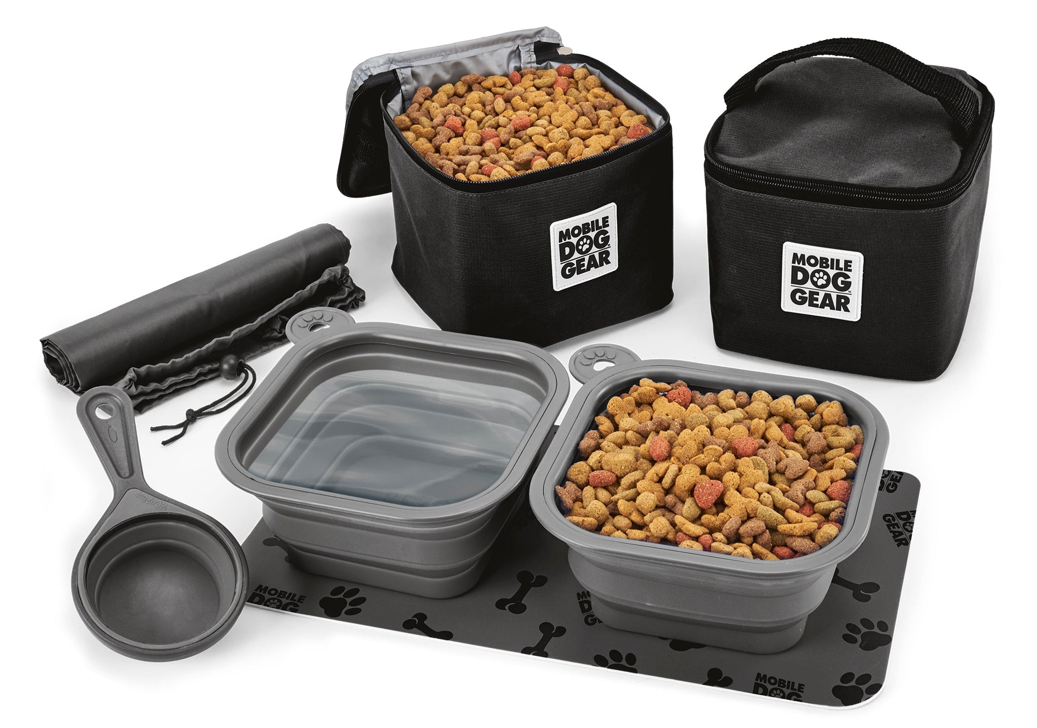 lined carriers can be used for food or treats, and can each hold up to 15 cups of food.