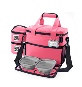 Adventure Time in pink - Dog Travel Bag in Pink - Adventure Travel Organizer - Free Shipping