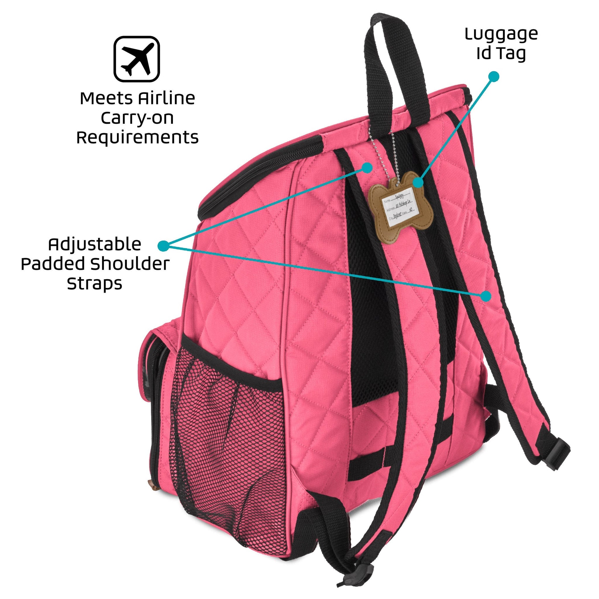 Overnight Dog Backpack In Pink